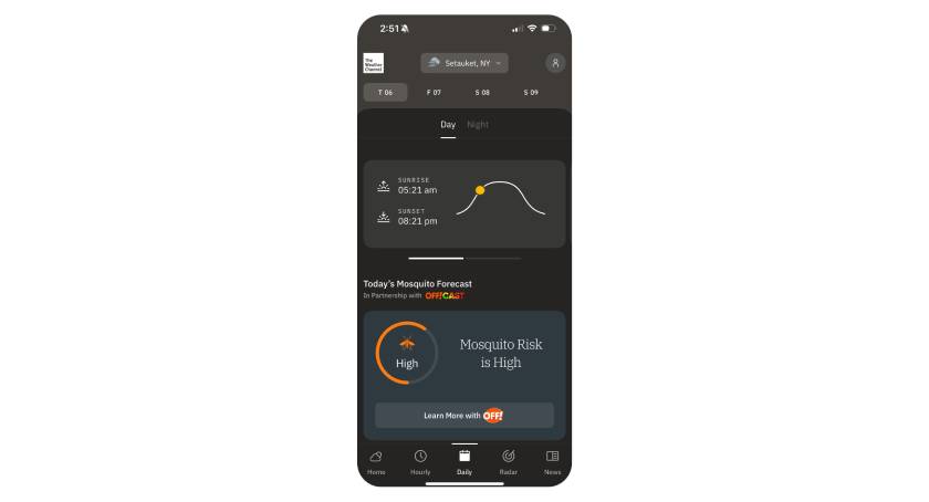 Off! Partners with The Weather Channel to Launch In-App Mosquito Forecast